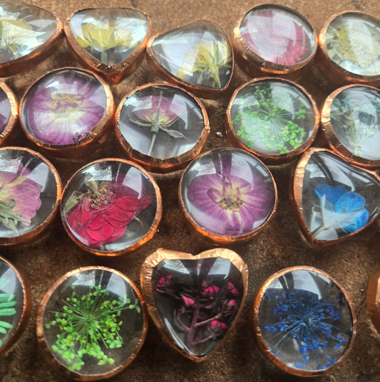 Copped foiled glass pendants