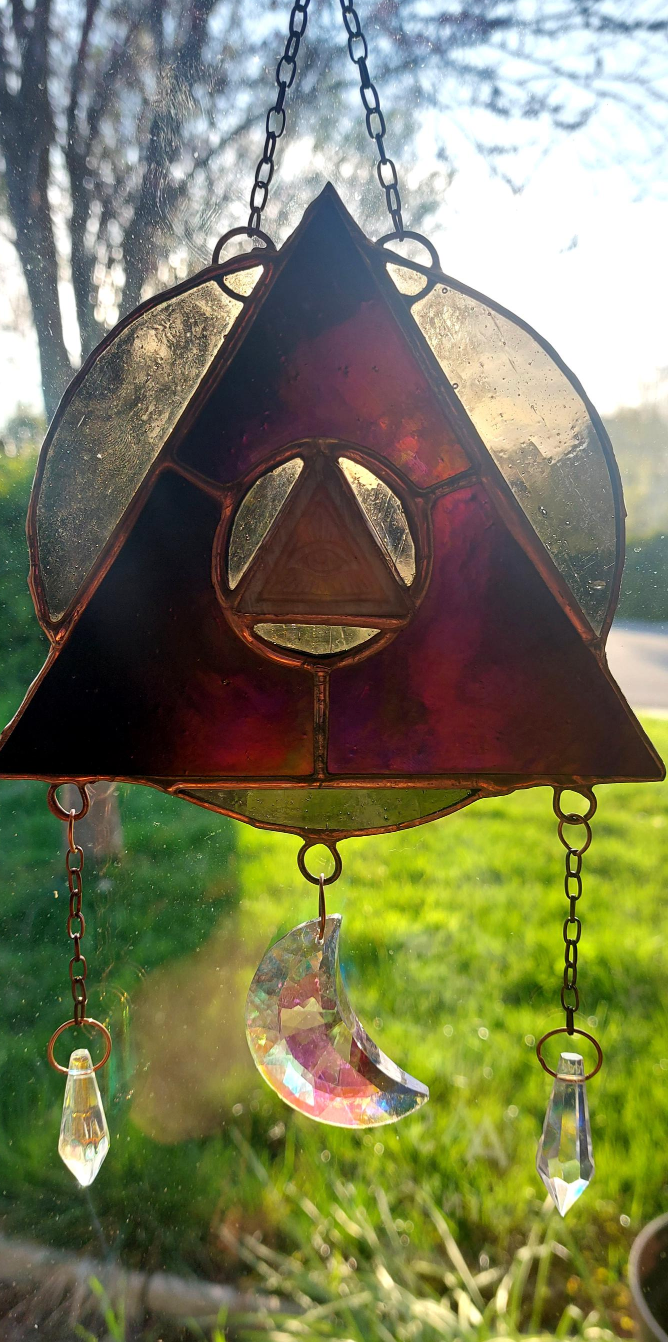 Moonstone Evil Eye Stained Glass