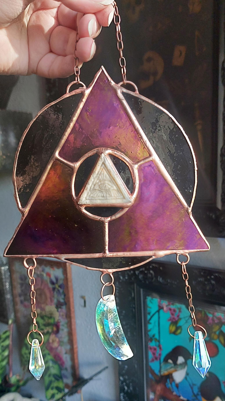 Moonstone Evil Eye Stained Glass