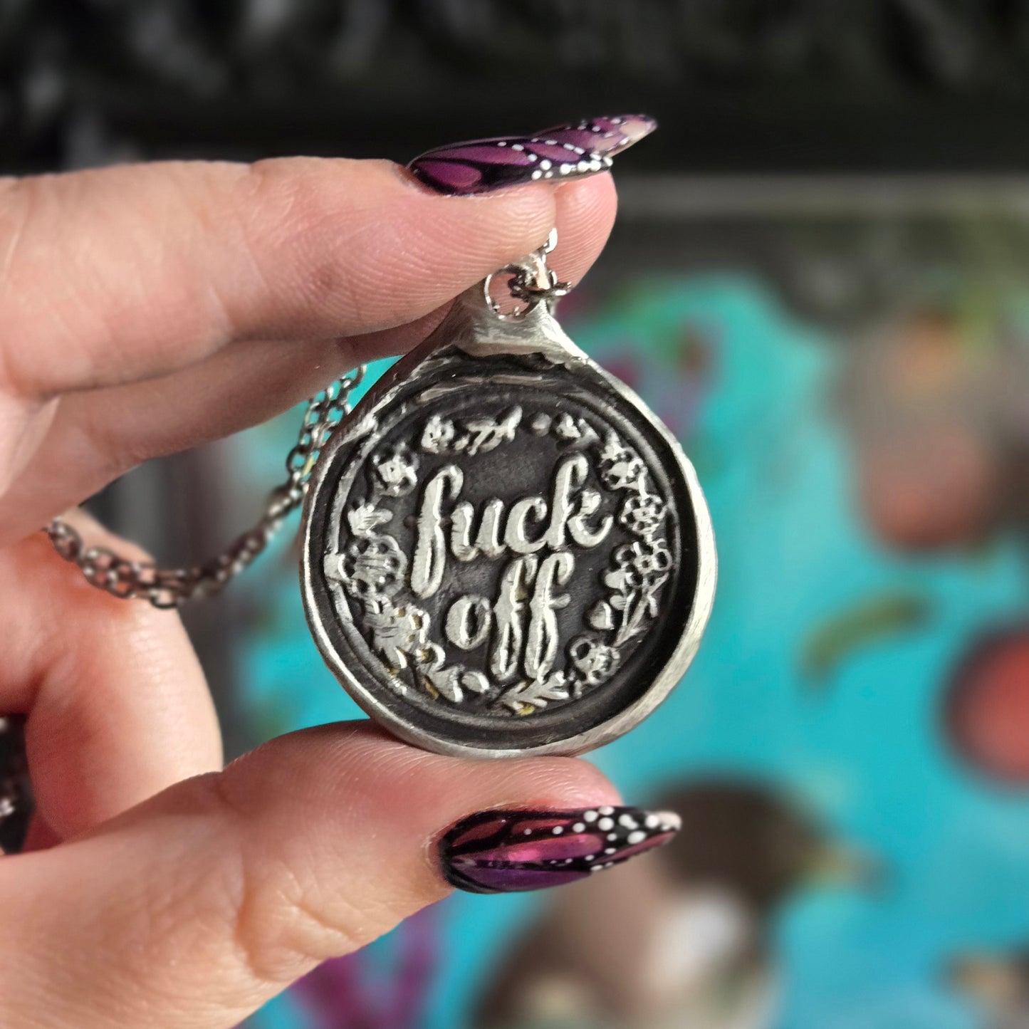 Made-To-Order Fuck Off Wax Stamp Pendant