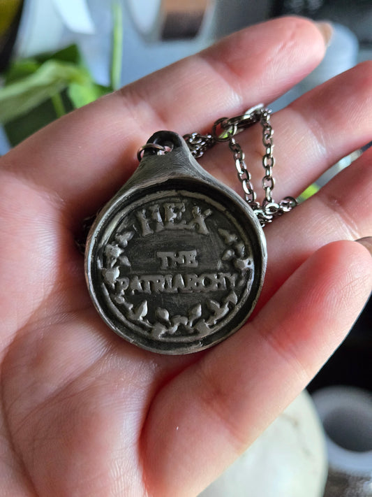 Made-To-Order Hex The Patriarchy Wax Stamp Pendant
